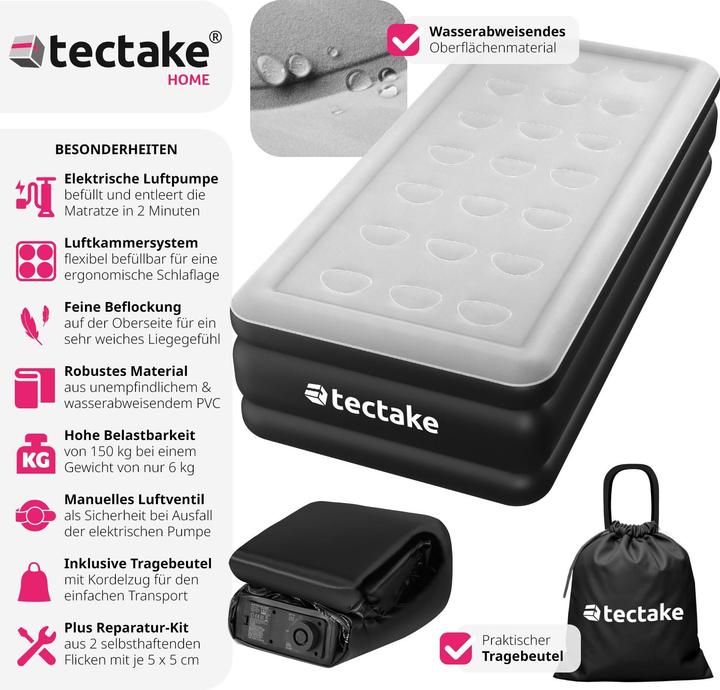 Produktbild tectake Aufblasbare Matratze AirDreams mit Elektropumpe