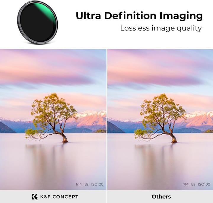 Image du produit K&F Concept Concept Filtre ND variable ND8-128 Nano X Magnetic 52mm (52 mm, Filtre gris neutre, 128 mm)