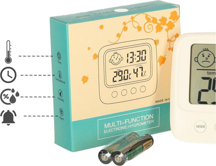 Immagine prodotto Ikonka Igrometro Orologio Termometro ambiente Misuratore di umidità LCD