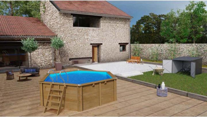 Produktbild Poolcrew Gartenpool Lanzarote (376 x 133 cm)