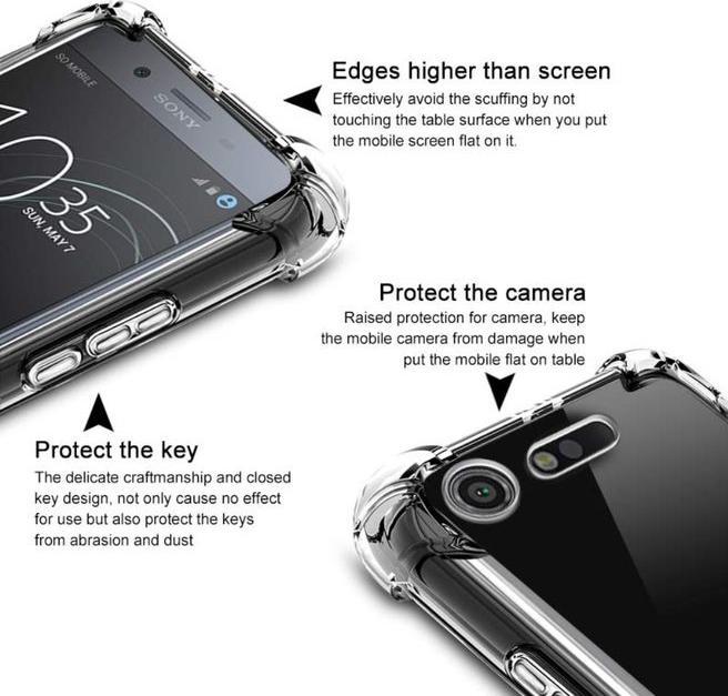 Actual product image Imak Anti-Shock plastic cover including protective film (Sony Xperia XZ1)