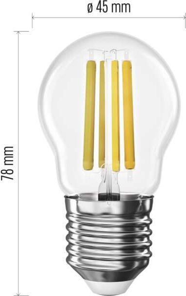 Immagine prodotto Emos Lampada LED Filament Mini Globe / E27 / 5,9 W (60 W) / 806 lm / Bianco caldo (E27, 5.90 W, 806 lm, 1 x, D)