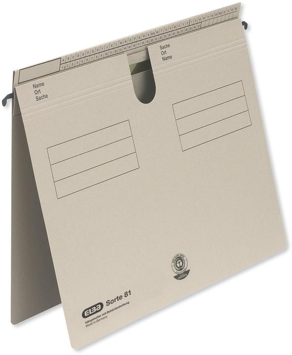 Image du produit Elba dossier suspendu type 81, pliage à onglet débordant, carton manille gris 250 g/m², rail de (A4, 1 x)