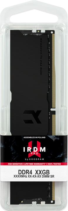 Actual product image Goodram IRDM PRO memory module 32 GB 2 x 16 GB DDR4 3600 MHz (2 x 16GB, 3600 MHz, DDR4-RAM, U-DIMM)