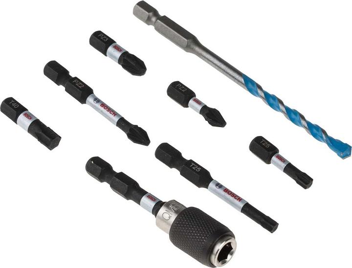 Immagine prodotto Bosch Professional Zubehör Set di punte da trapano multistrato e cacciavite a percussione Pick and Click (Croce Phillips PH M2, Presa esagonale TX M20, Esagono incassato TX M25, Croce Phillips PH M1, Esagono cavo TX M15, Croce Pozidriv PZ M3, Presa esagonale TX M30, Croce Phillips PH M3, Croce Pozidriv PZ M2, Esagono incassato TX M40)