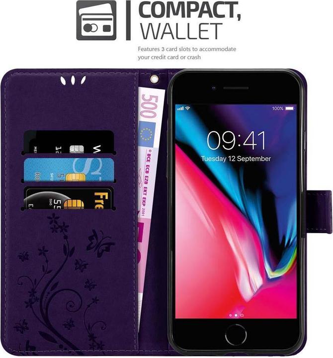 Actual product image Cadorabo Flower Book Cover (Apple iPhone 7, Apple iPhone 8, Apple iPhone SE (2nd Gen), Apple iPhone SE (3rd Gen))