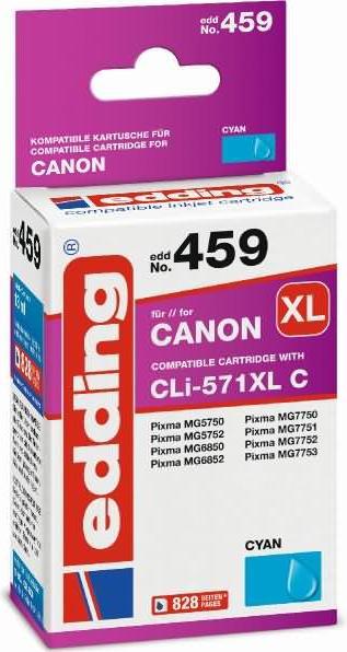 Edding Printer cartridge compatible with Canon No. 571XL (CLI-571XL) cyan (C)