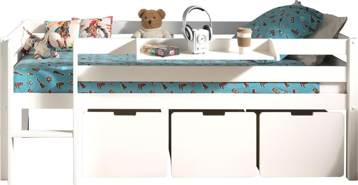 Image du produit Vipack Lit Pino avec plateau suspendu et tiroirs (90 x 200 cm)