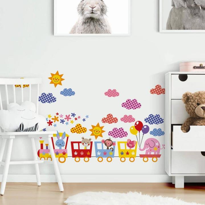 Actual product image Trenddeko Funny animals on train (pattern) (140 x 55 cm)