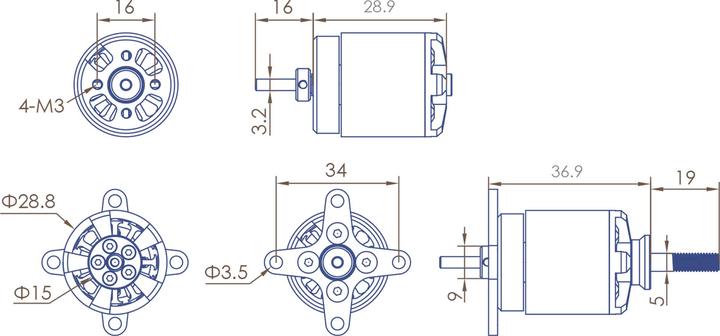 Immagine prodotto Planet-Hobby Joker 2830-7 V3 1500 KV Motore senza spazzole