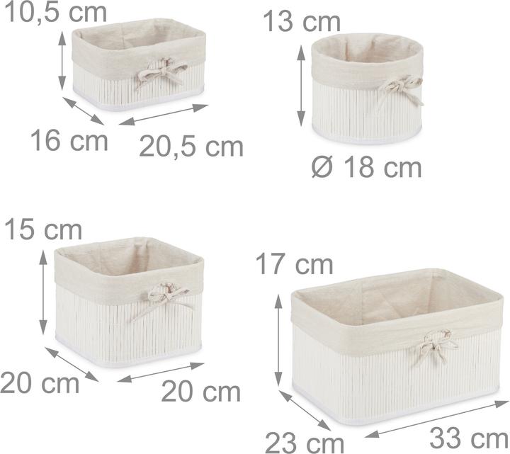 Actual product image Relaxdays Storage baskets (4 x, 33 x 23 x 17 cm)