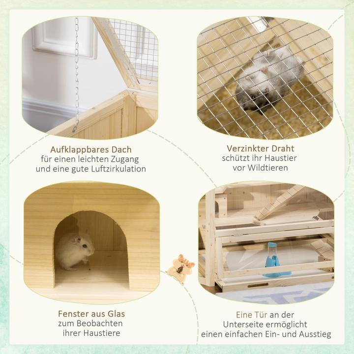 Image du produit PawHut Cage pour petits animaux avec plexiglas PS