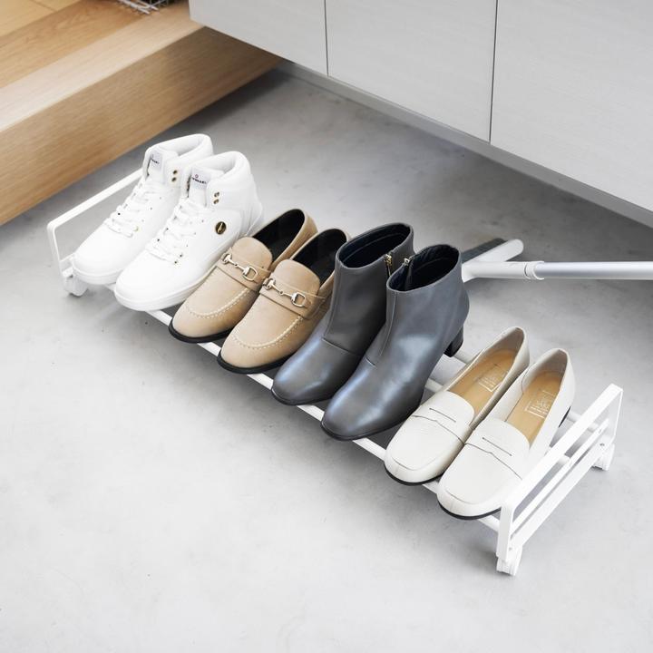 Actual product image Yamazaki TOWER shoe rack with castors