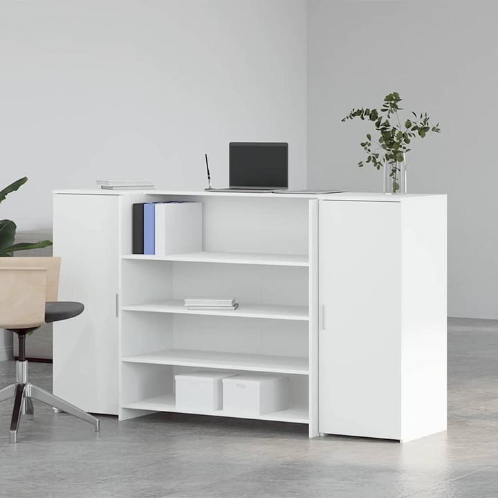 Image du produit VidaXL Comptoir d'accueil Blanc 180x50x103,5 cm Bois composite Comptoir d'accueil