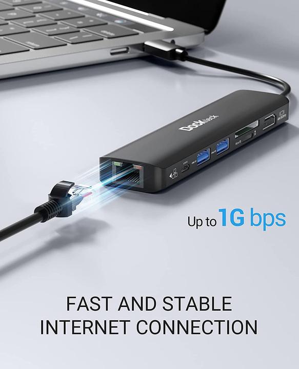 Actual product image Dockteck 7-in-1 (USB-C, 7 Ports)