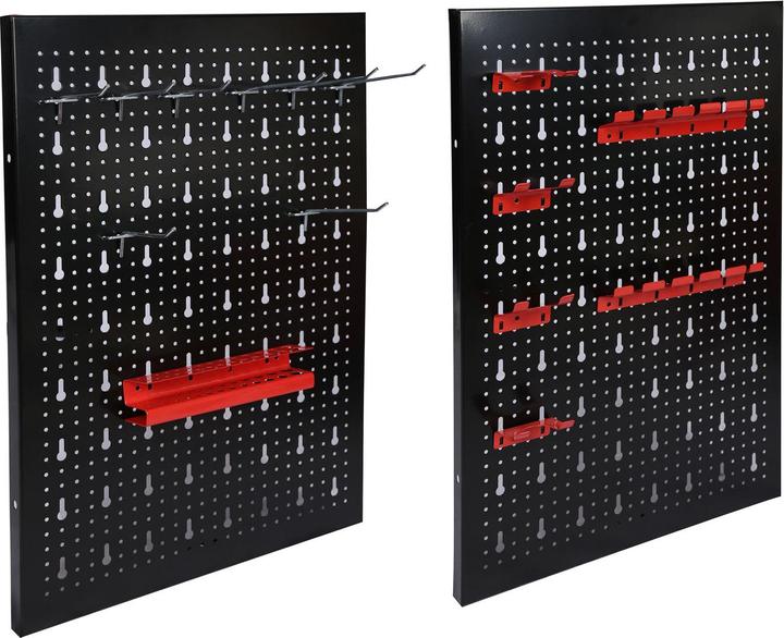 Actual product image Wiltec Tool Storage Racks 3 Perforated Panels with 17 Different Hooks, 120x60cm