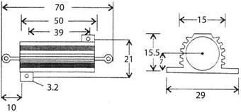 Actual product image Velleman Resistor 50W 1K2
