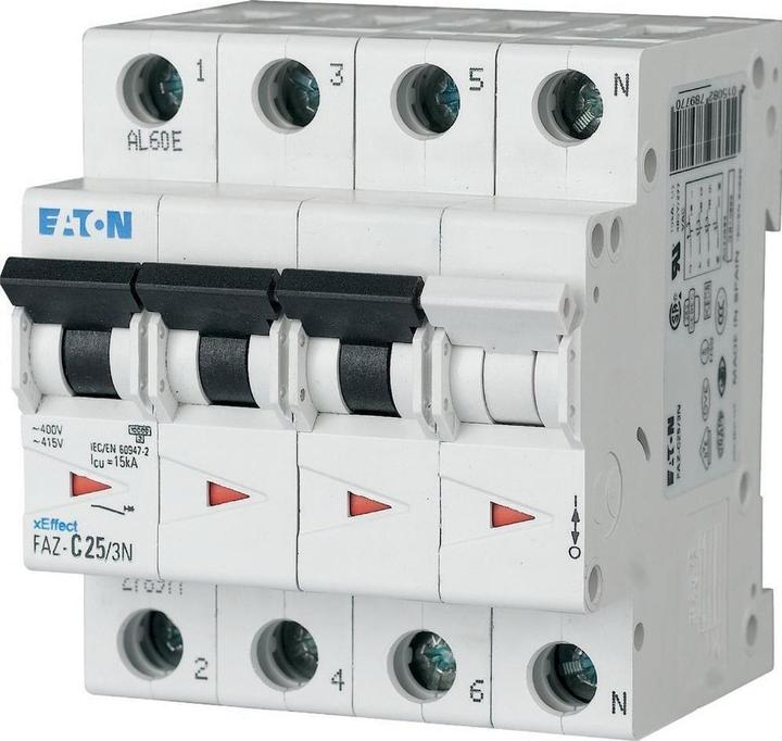 Produktbild Eaton Überstromschalter 3P+NC 10A 15 kA AC FAZ C10/3N (278971)