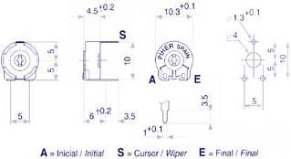 Actual product image Velleman Piher Trimmer 10K (Small Hor For Screwdriver)