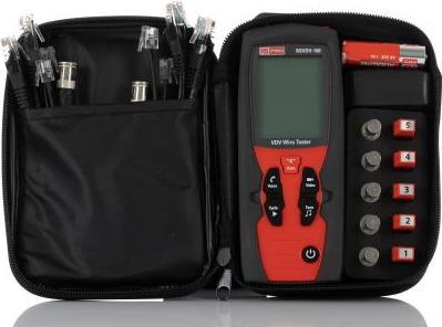 Actual product image Rs Pro RSVDV-100 Network tester with sound signal, cable tester, Cat3, Cat4, Cat5, Cat5e, Cat6, Cat6a