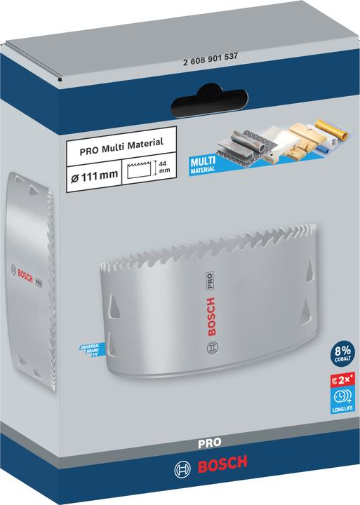 Produktbild Bosch Professional Zubehör PRO Multi Material Lochsäge, 111 mm, mit Gewinde (111 Millimeter)