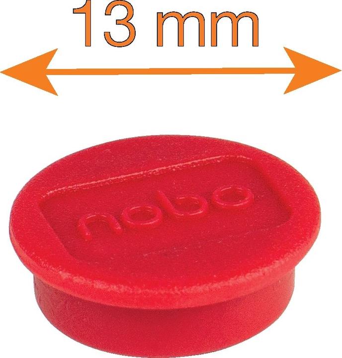 Image du produit Nobo Aimant rond 13mm 1915286 rouge 10 pièces (10 x)