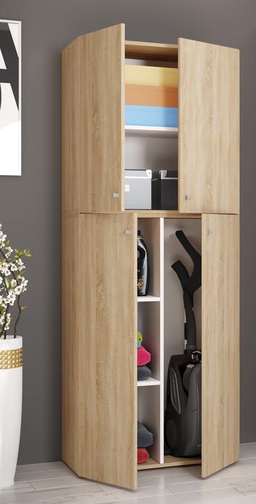 Image du produit VCM Armoire à balais en bois Lona avec portes battantes (70 x 37 cm)