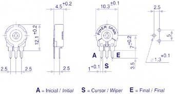 Produktbild Velleman Piher Trimmer 100K (Small Vert For Screwdriver)