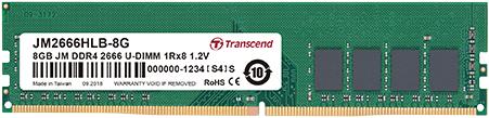 Produktbild Transcend JetRam 4GB JM DDR4 2666Mhz U-DIMM 1Rx16 512Mx16 CL19 1.2V (1 x 16GB, 2666 MHz, DDR4-RAM, LR-DIMM)