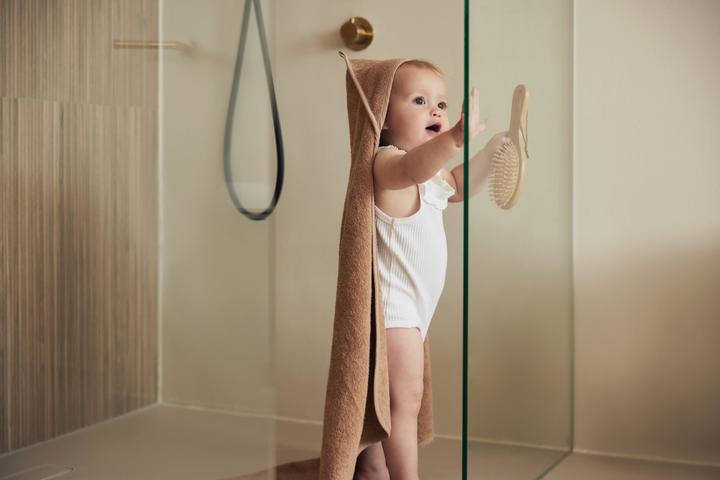 Actual product image Jollein Terry Biscuit baby hooded towel 75 x 75 cm
