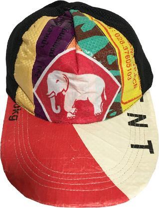 Actual product image Bekos Upcycling - Basecap from recycled cement bags Elephant Patchwork (One size)