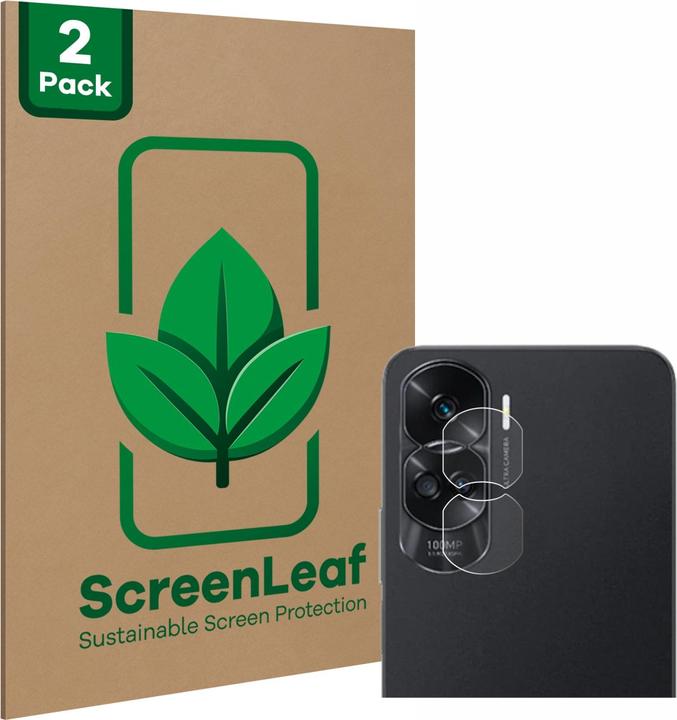 Actual product image ScreenLeaf Protective film sustainable screen protector screen protector film clear transparent (2 Piece, Honor 90 Lite)