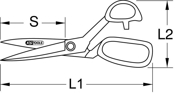 Produktbild KS Tools TITANplus Universalschere, Gesamtlänge 225 mm, Schneidenlänge 122 mm (22.50 cm)