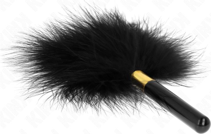 Produktbild Kink - Schwarz Gold Metall kitzeln Federn 18 Cm