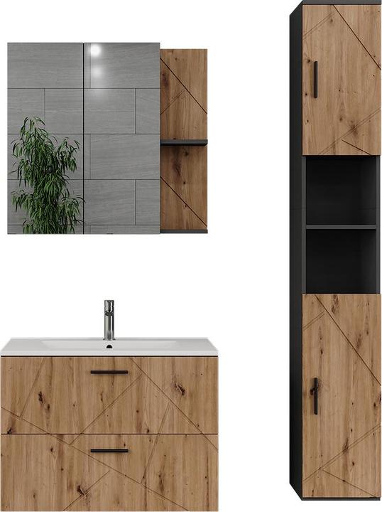 Vichy Badmöbel-Set Irma, Anthrazit/Artisan, 4 Teile