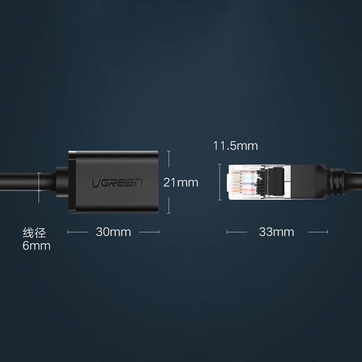 Productafbeelding Ugreen Ethernet verlengkabel RJ45 CAT6 1 Gbit/s (U/UTP, CAT6, 1 m)