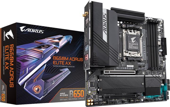 Produktbild Gigabyte GBT AMD AM5 B650M AORUS ELITE AX (AM5, AMD B650, mATX)