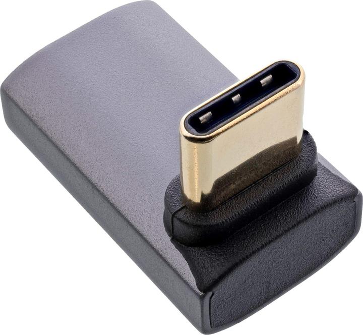 Produktbild InLine USB4 Adapter, USB-C Stecker/Buchse oben/unten gewinkelt, Aluminium, grau (USB Typ-C)