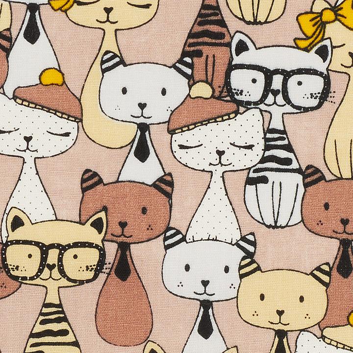 Produktbild VBS Baumwoll-Stoff "Funny Cats", 140 cm breit, Meterware