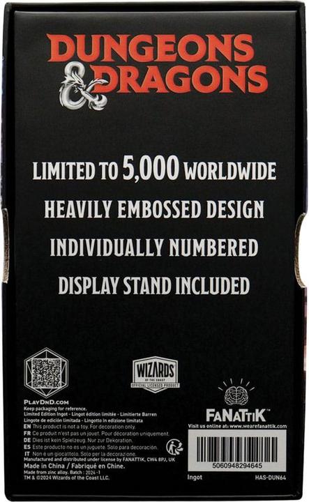 Image du produit Fanattik Dungeons & Dragons Lingot Book of Many Things Édition limitée