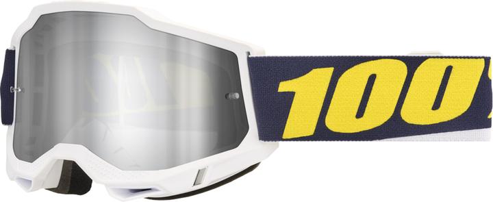 100% ACCURI 2 Goggle Torc (weiss-grau-gelb, Mirror Silver)