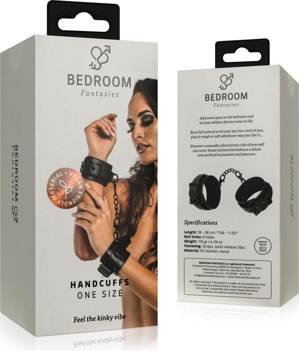 Actual product image Magic Silk Faux Leather Handcuffs - Black