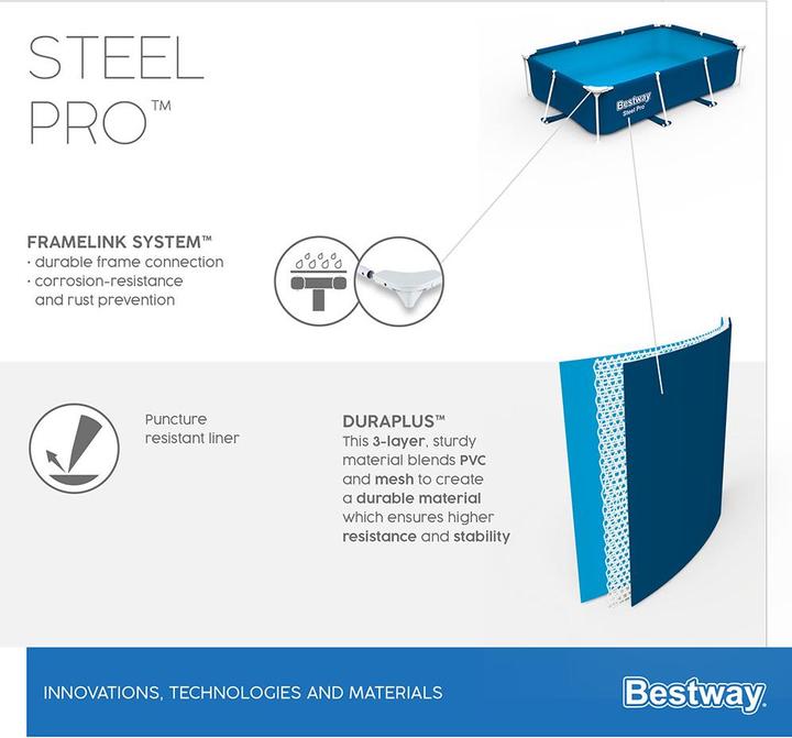 Productafbeelding Bestway Staal Pro Rect. Frame Zwembad 259x170x61cm (259 x 170 x 61 cm)