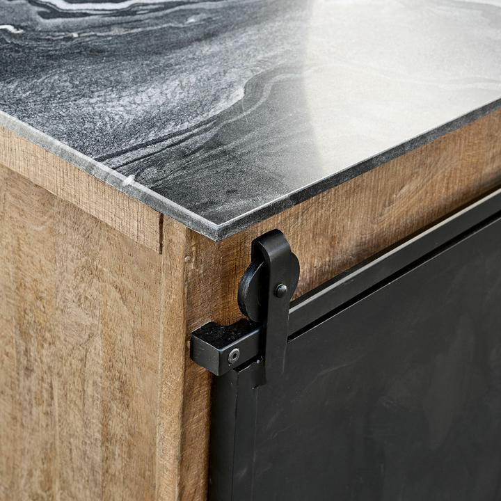 Produktbild Loberon Küchenblock Oakland braun/antikschwarz (110 x 75 x 97 cm)