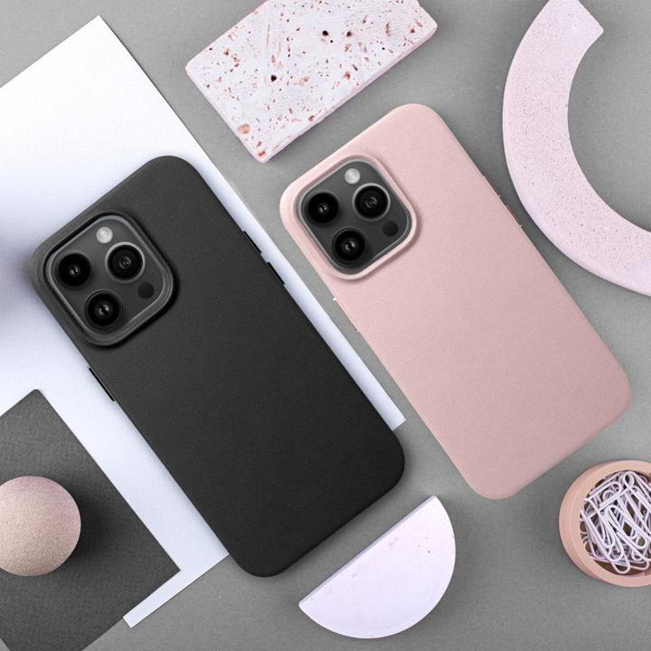 Actual product image OEM Back panel cover LEATHER MAG COVER case for IPHONE 12 black (Apple iPhone 12)