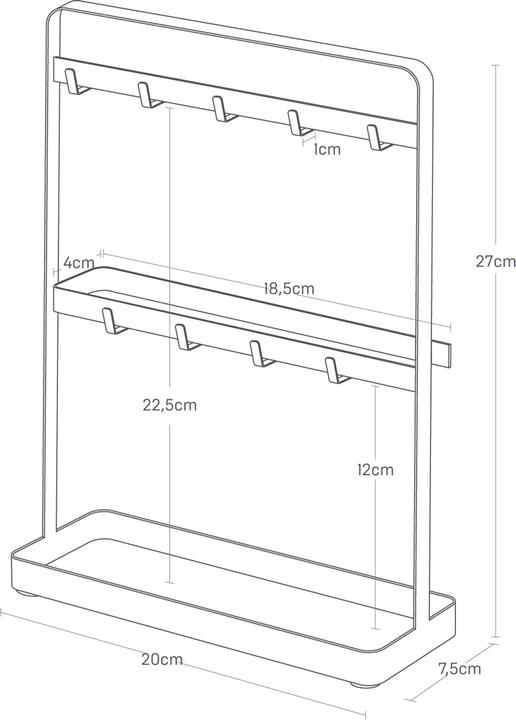 Actual product image Yamazaki SMART key rack (7.5 x 20 cm)