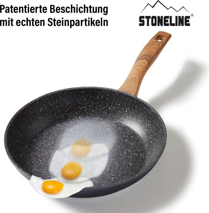 Produktbild Stoneline Back to Nature Bratpfanne 28 cm, Made in Germany, Induktion, antihaftbeschichtete Pfanne (28 cm, Bratpfanne, Aluminium)