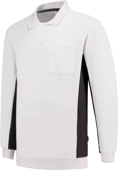 Tricorp Felpa Polo Collar Bicolour Chest Pocket WhiteDarkgrey Gr. L (L)