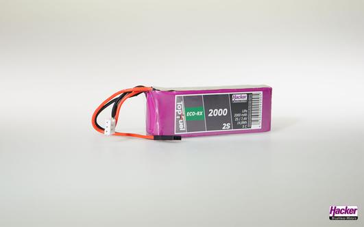 Actual product image Hacker LiPo Pack TF ECO-RX 2000mAh 2S Straight (7.40 V, 2000 mAh)