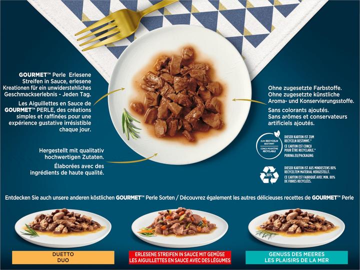 Immagine prodotto Gourmet Squisiti straccetti in salsa (manzo, pollo, coniglio e salmone) (Adulto, 12 pz., 1135 g)